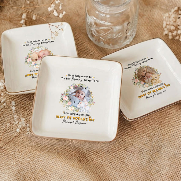 I'm As Lucky As Can Be The Best Mommy Belongs To Me - Personalized Jewelry Dish