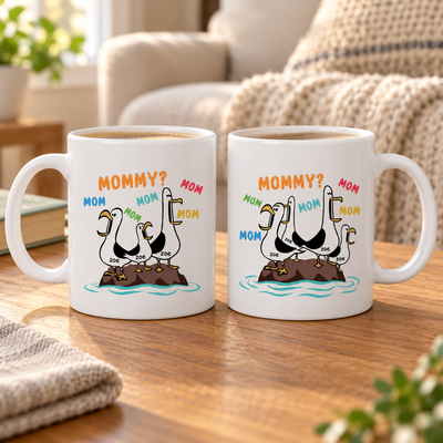 Seagull Mom Mom Mom Colorful - Personalized Mug - Funny Mother's Day Gift For Mom