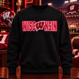 NCAA American Football LED Glow Sweatshirt – College Team Logo Design, Game Day Gift for Football Fans
