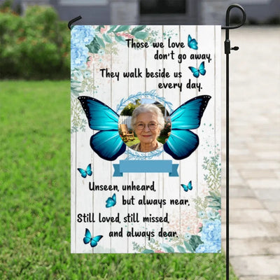 Those We Love Don‘t Go Away Memorial Photo Personalized Garden Flag
