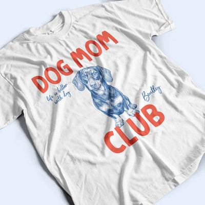Custom Photo Ink Drawing Cat Mom Dog Mom Club - Personalized T Shirt