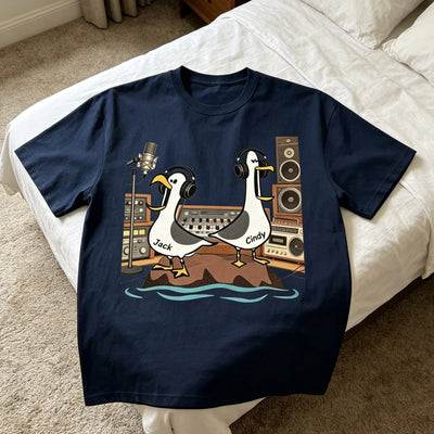 Seagull Dad! Dad! Dad! Custom Kids Name - Personalized Shirt - Funny Father's Day Gift For Dad, Husband