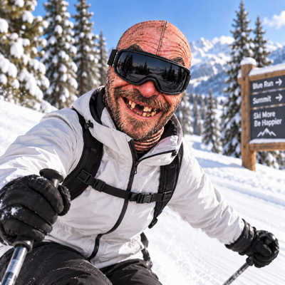 Funny Ski Mask with Custom Printed Design, Born For The Slopes Personalized Headwear, Unique Birthday Gift For Ski Enthusiasts