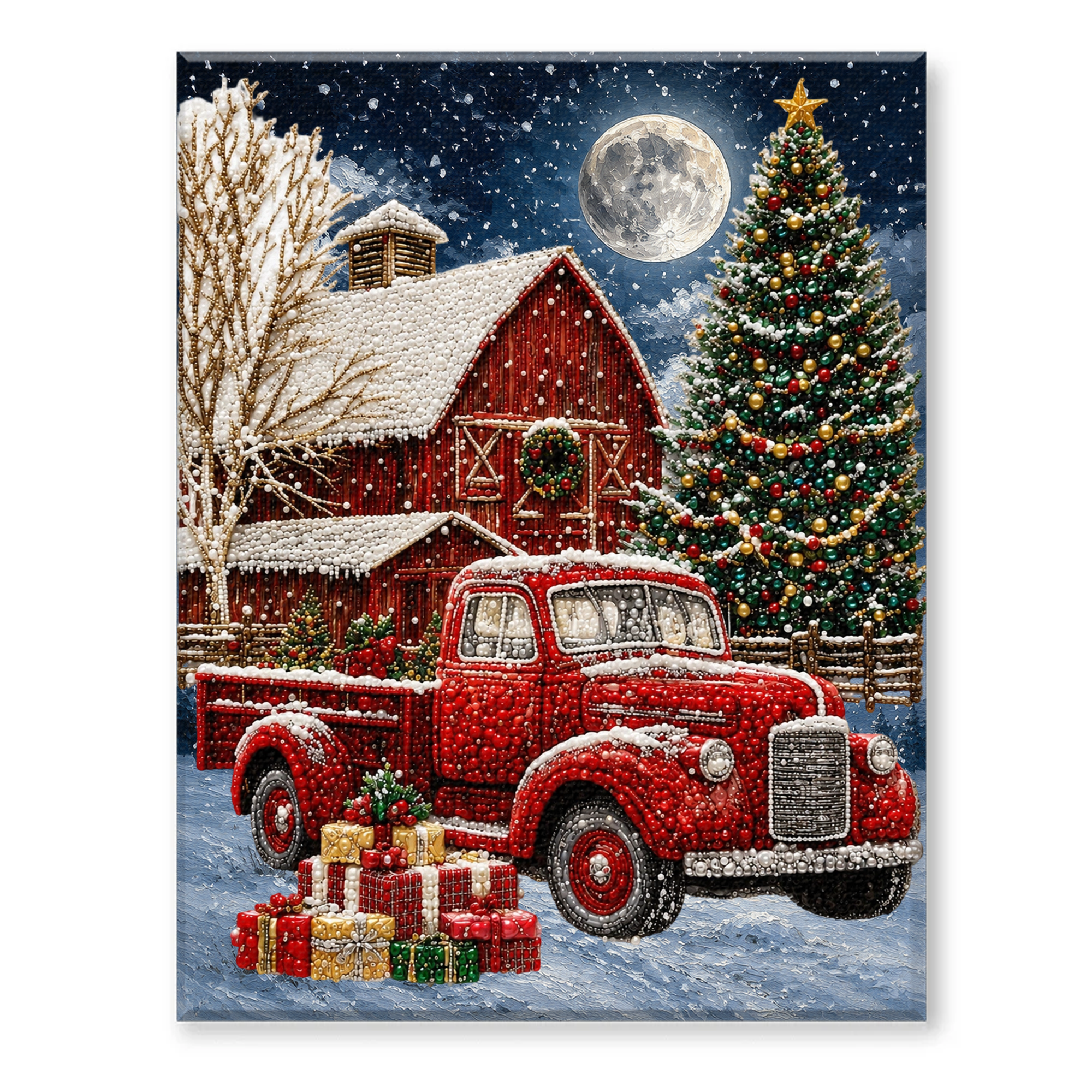 Christmas 3D Pearl Art DIY Kit – Festive Holiday Wall Decor, Handmade Craft Gift for Families & Craft Lovers