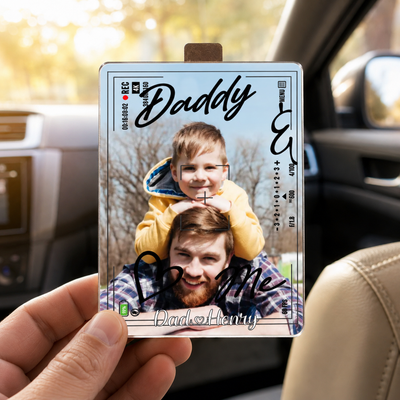 Record Daddy & Me - Personalized Photo Car Visor Clip Father's Day Gifts For Dad, Grandpa