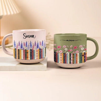 Custom Name & Birthflower For Book Lovers, Book Clubs - Personalized Mug