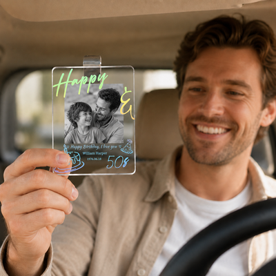 Happy Birthday We Love You Dad - Personalized Car Visor Clip Father's Day Birrthday Gifts