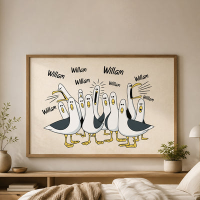 Funny Seagulls Calling Teacher - Personalized Poster - Gift For Teachers, Appreciation Gift