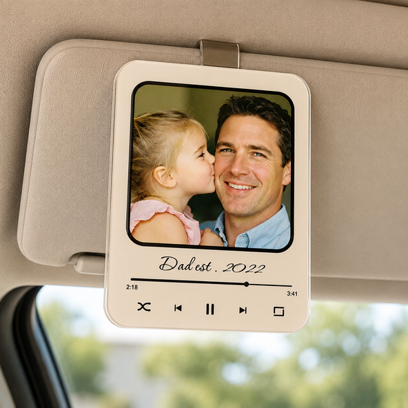 Personalized Acrylic Photo Visor Clip, Custom Father's Day Gifts for Dad, Husband