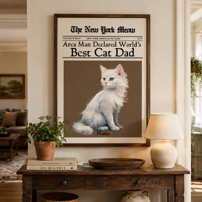 Best Cat Dad - Personalized Poster - Funny Father's Day Gift For Husband, Dad