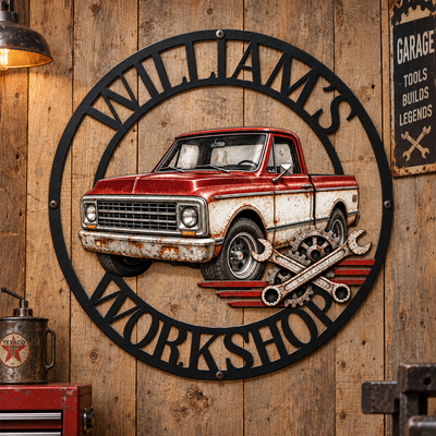 Custom Photo Mechanic Garage Wall Decor, Customized Keepsake Gift For Auto Enthusiast, Dad, Brother, Grandpa, Son - Personalized Metal Sign