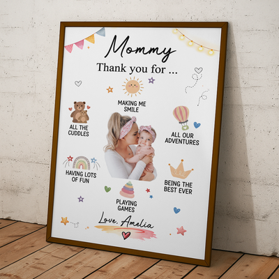 Mommy Gifts From Baby Son Daughter Custom Photo - Personalized Poster