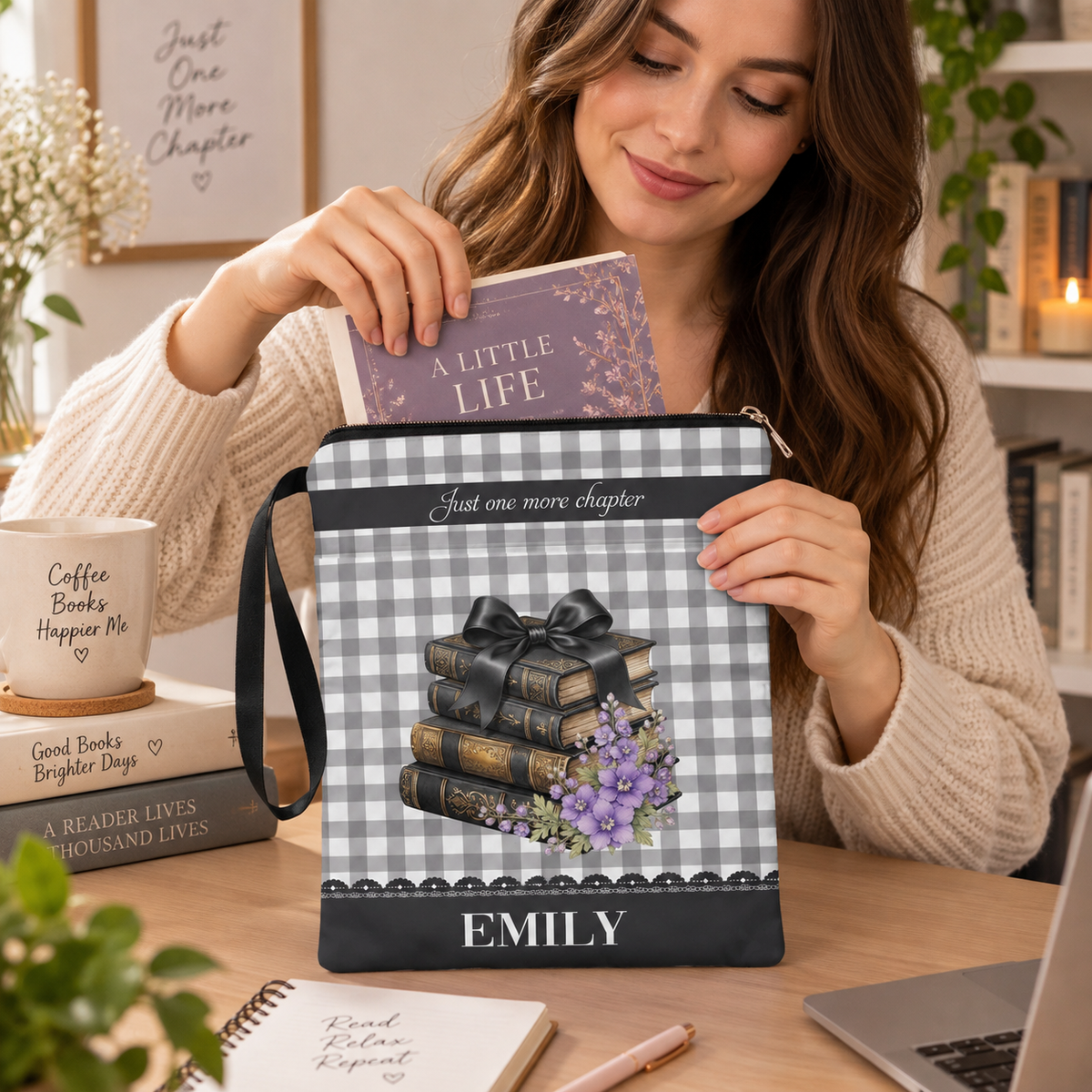 Personalized Book Sleeve for Book Lovers, Custom Literary Bookworm Protective Pouch, Unique Bookaholic Reader Gift
