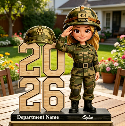 Personalized 2026 Military & Police Officer Wooden Plaque - Custom Graduation & Keepsake Gift