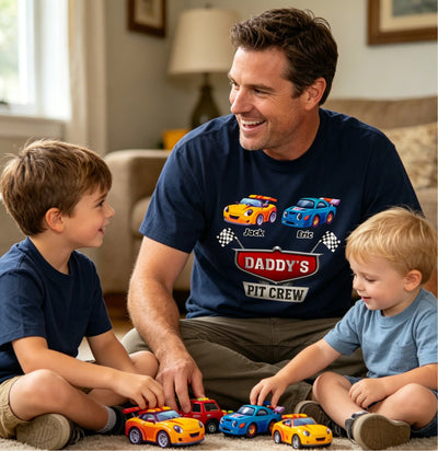 Daddy's Pit Crew Personalized Shirt- Funny Father's Day Gift For Dad, Husband