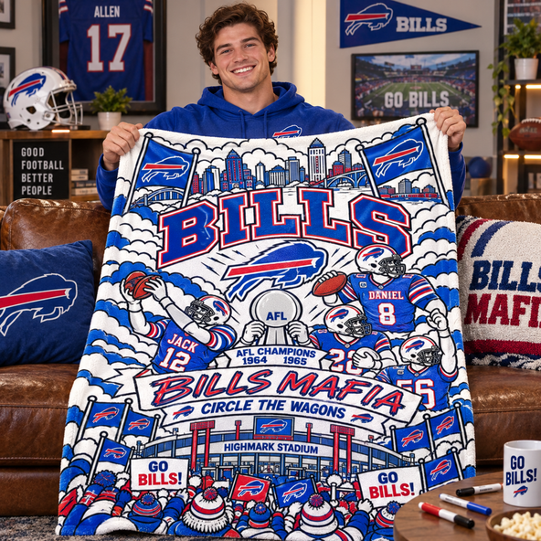 Football Doodle Blanket, Vintage Football Team Style Blanket, Sporty Gridiron Doodle Warm, Gift for Football Fans