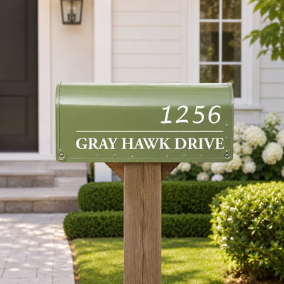 Personalized Mailbox Address Decal – Custom House Number and Street Name Vinyl Sticker Gift