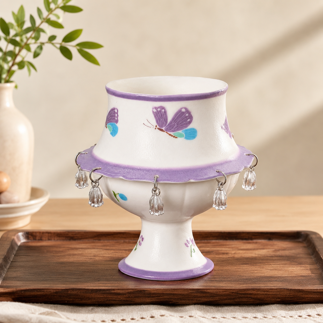 Rotating Bird Ceramic Cup Decor – Handmade Spinning Bell Tabletop Ornament for Home & Office, Gift for Family & Friends