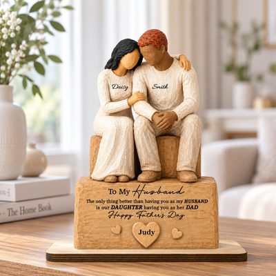 Sentimental Rustic To My Husband The Only Thing - Personalized 2-Layered Wooden Plaque - Father's Day Gift For Husband, Dad