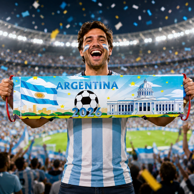 Handheld Banners & National Flags — Football Match Cheering Props, World Cup Atmosphere Decorations, and Photo Props