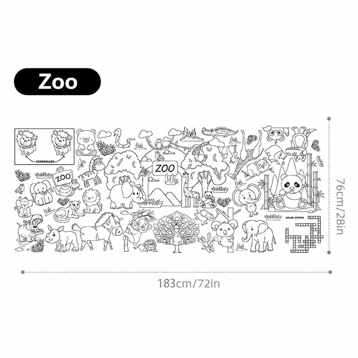 Children's Cartoon Painting Tablecloth DIY Disposable Paper Tablecloth Graffiti Tablecloth Giant Coloring Poster Wall Doodle for Boys Girls