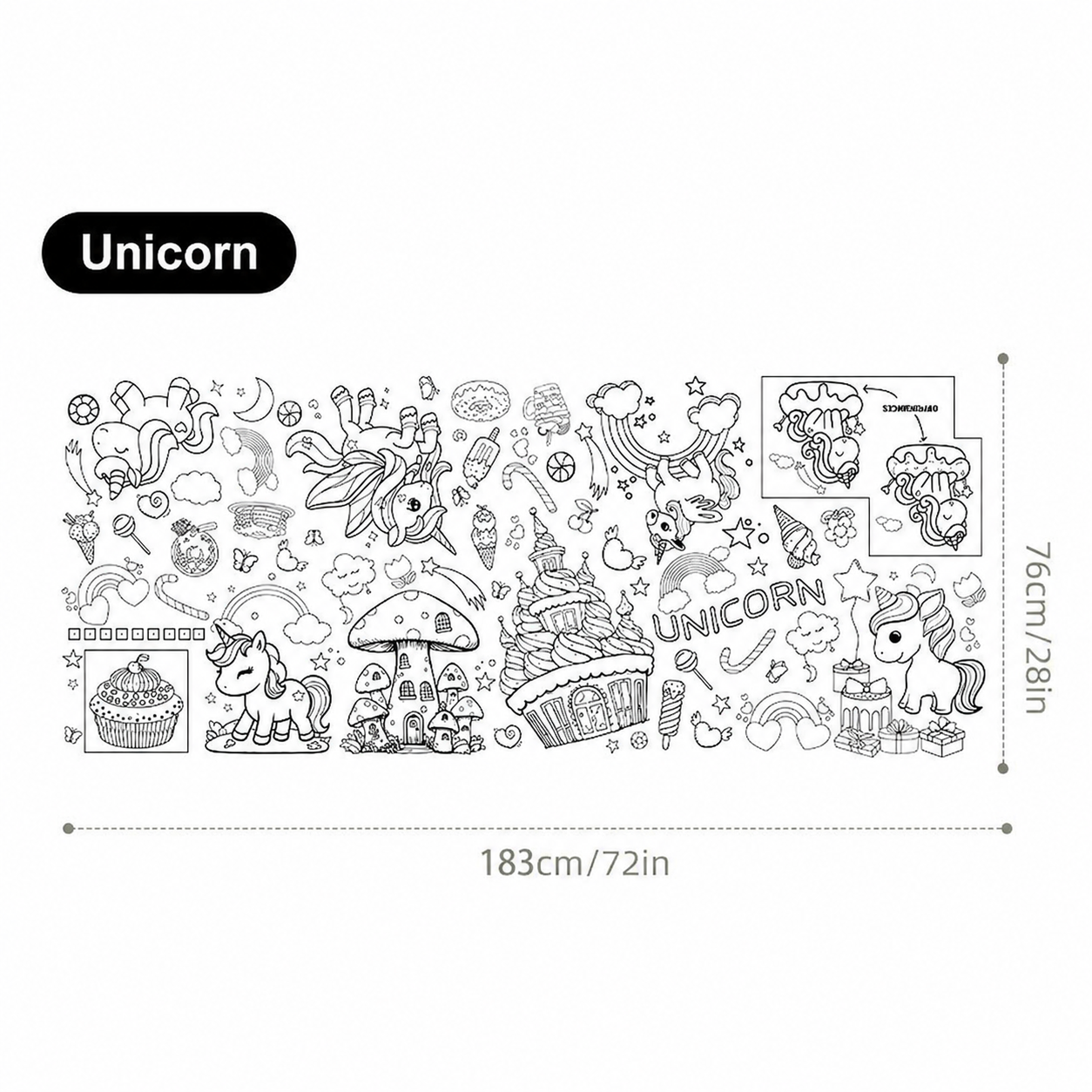 Children's Cartoon Painting Tablecloth DIY Disposable Paper Tablecloth Graffiti Tablecloth Giant Coloring Poster Wall Doodle for Boys Girls