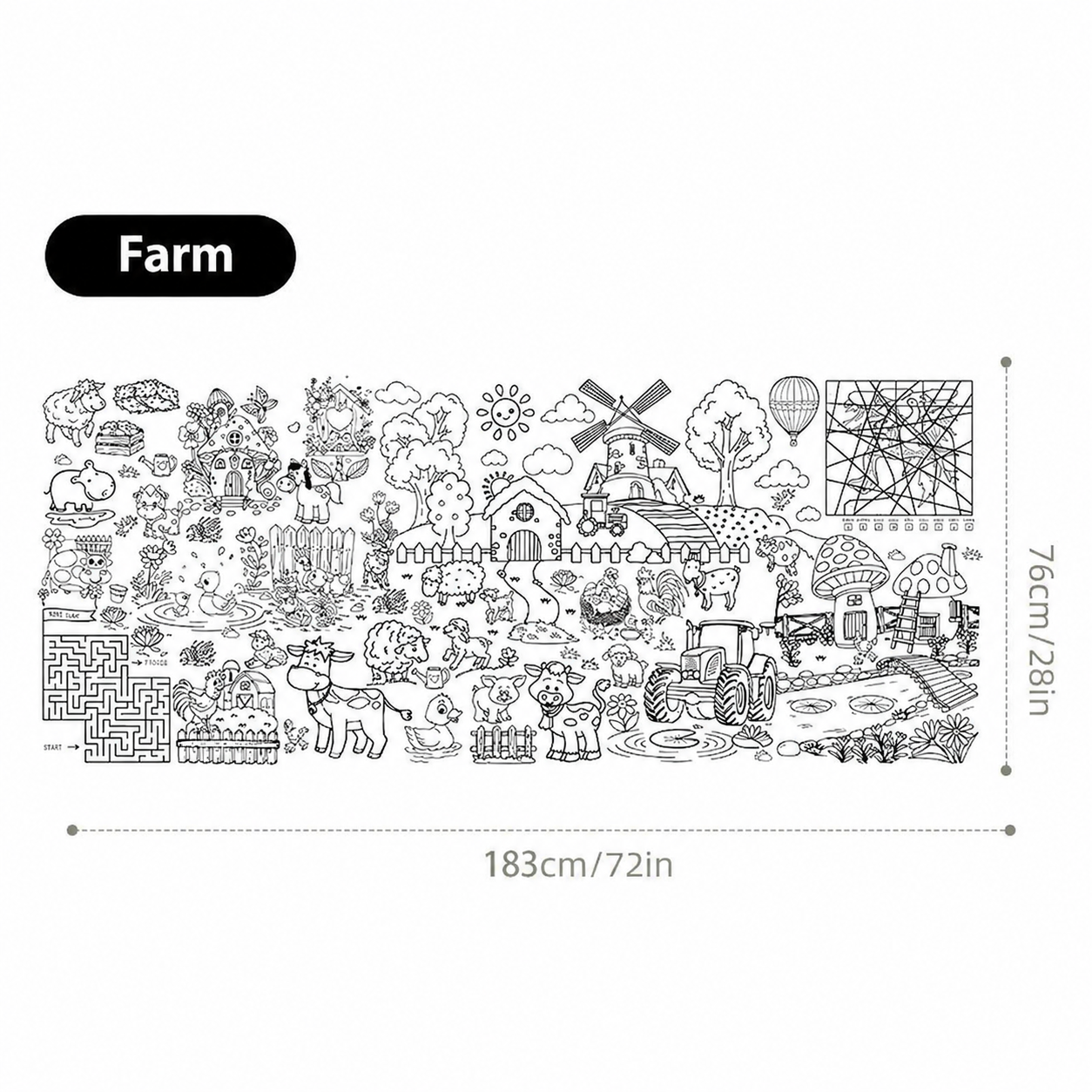 Children's Cartoon Painting Tablecloth DIY Disposable Paper Tablecloth Graffiti Tablecloth Giant Coloring Poster Wall Doodle for Boys Girls