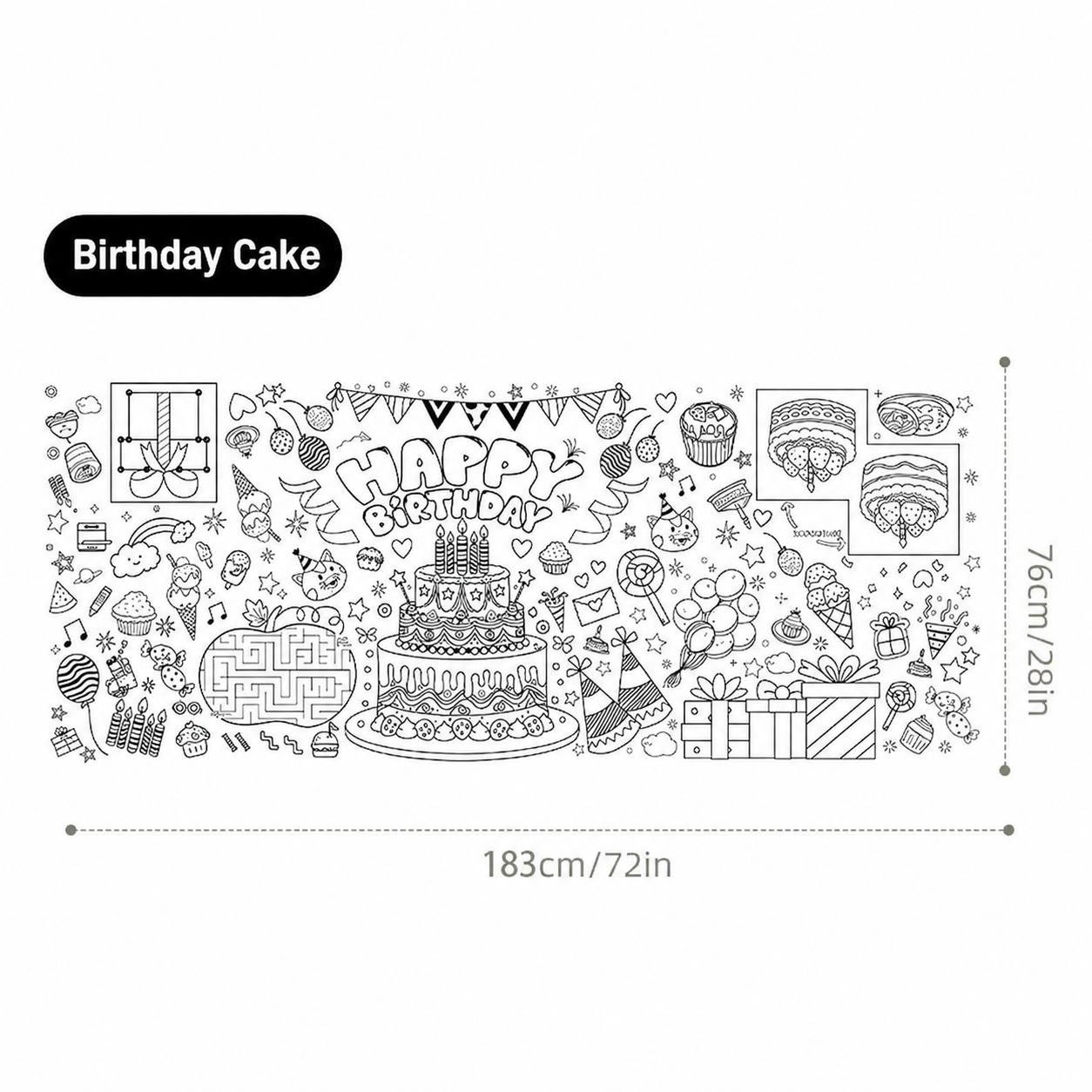 Children's Cartoon Painting Tablecloth DIY Disposable Paper Tablecloth Graffiti Tablecloth Giant Coloring Poster Wall Doodle for Boys Girls