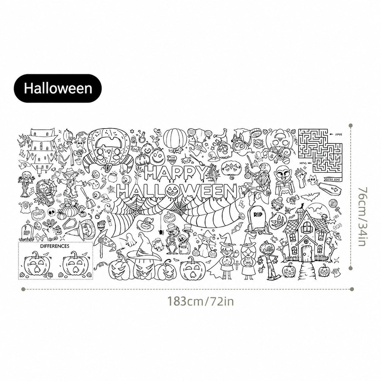 Children's Cartoon Painting Tablecloth DIY Disposable Paper Tablecloth Graffiti Tablecloth Giant Coloring Poster Wall Doodle for Boys Girls