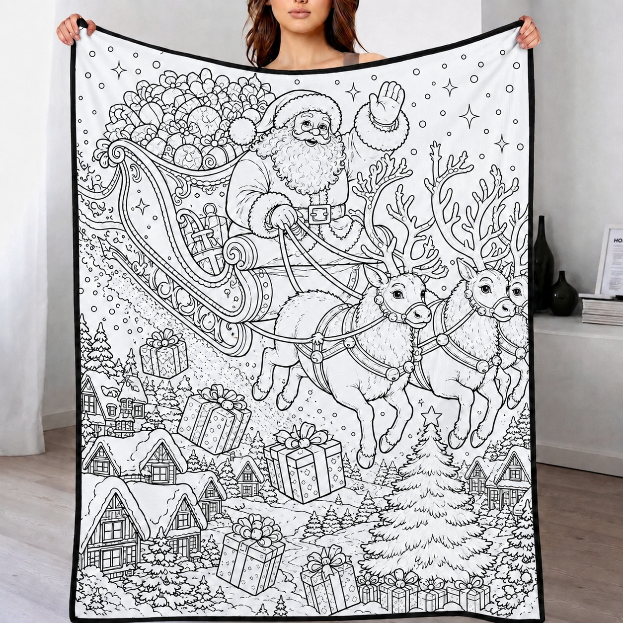DIY Drawing Blanket with 24 Colors Markers, Doodle Your Own Blankets, Customizable Washable Paint & Play Blankets for Adults