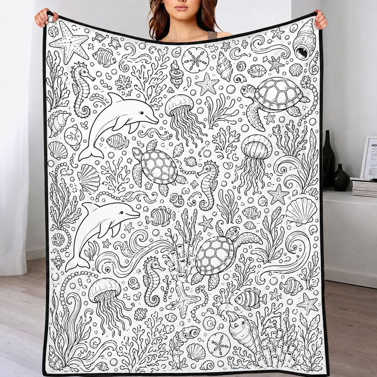 DIY Drawing Blanket with 24 Colors Markers, Doodle Your Own Blankets, Customizable Washable Paint & Play Blankets for Adults