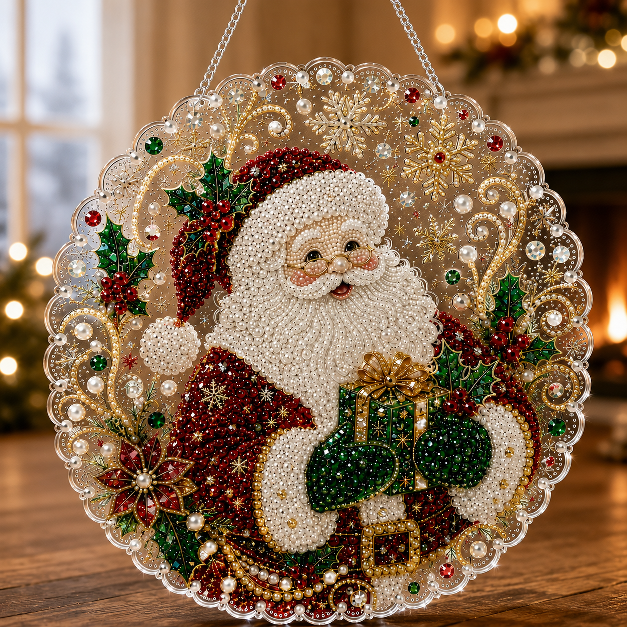 Pearl Art DIY Hanging Ornament Kit – Sparkling Handmade Christmas Tree Decoration, Holiday Craft Gift for Kids, Family & DIY Lovers
