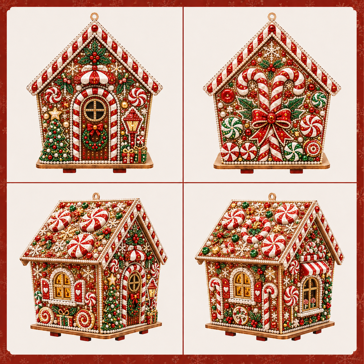 DIY Pearl Art Kit – 3D Handmade Christmas House Decoration, Holiday Craft Gift for Family & Friends