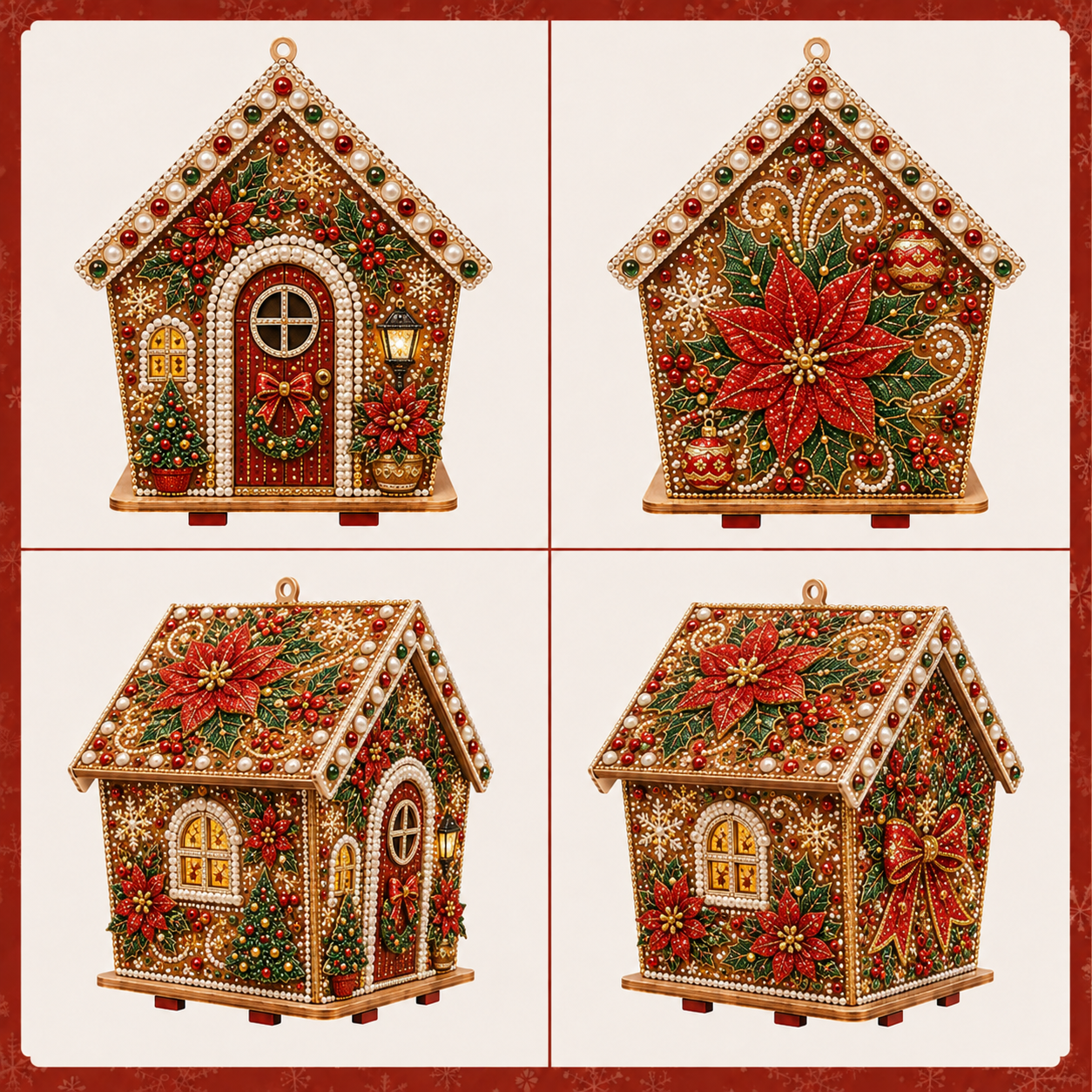 DIY Pearl Art Kit – 3D Handmade Christmas House Decoration, Holiday Craft Gift for Family & Friends