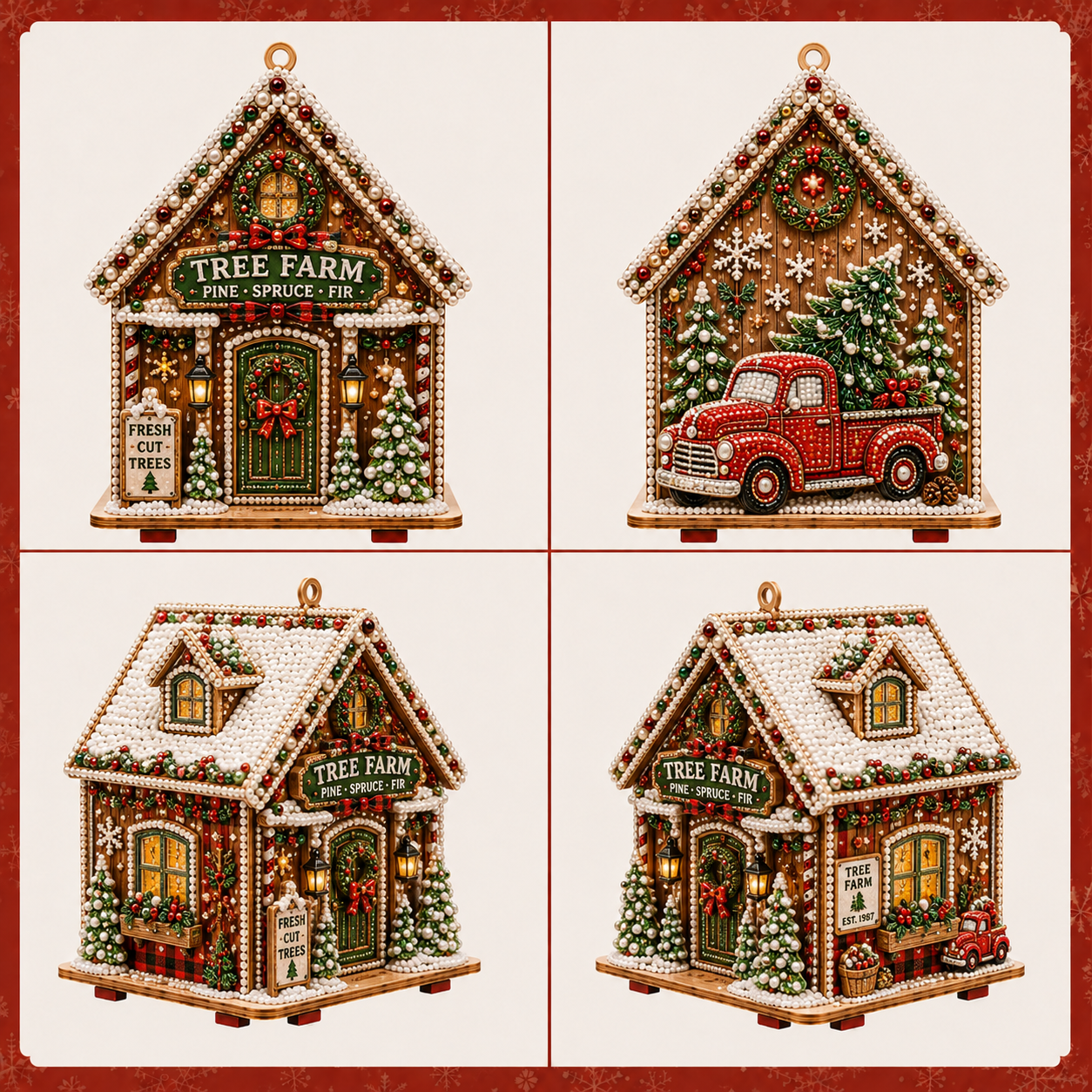 DIY Pearl Art Kit – 3D Handmade Christmas House Decoration, Holiday Craft Gift for Family & Friends