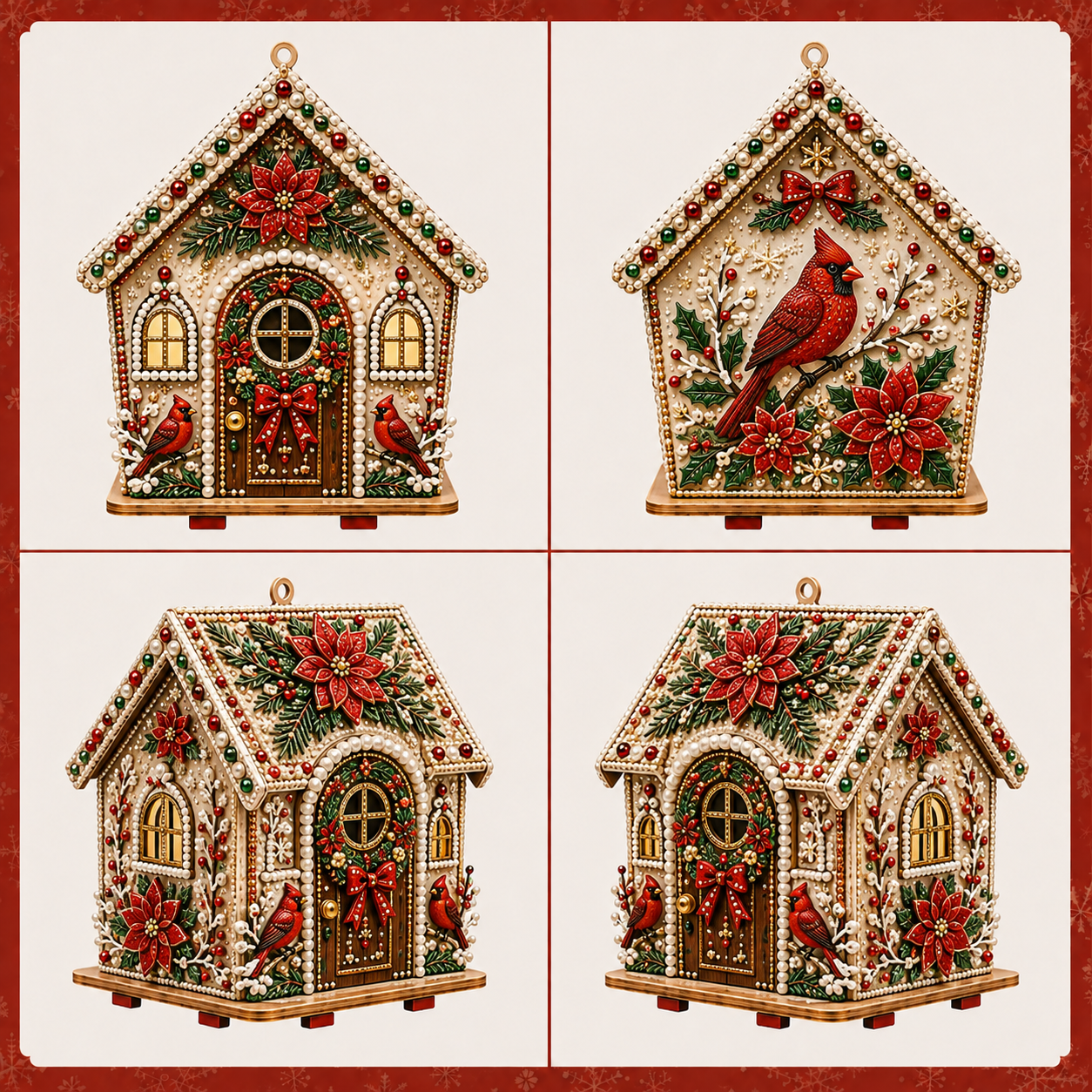 DIY Pearl Art Kit – 3D Handmade Christmas House Decoration, Holiday Craft Gift for Family & Friends