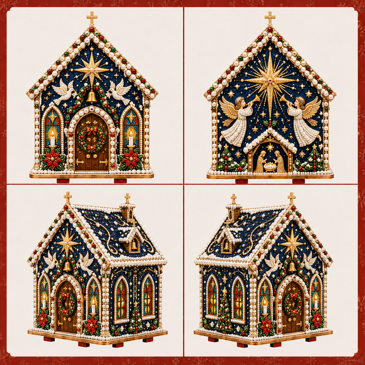 DIY Pearl Art Kit – 3D Handmade Christmas House Decoration, Holiday Craft Gift for Family & Friends