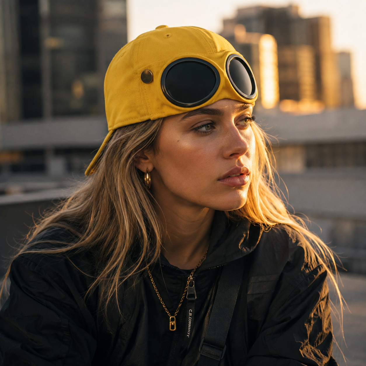 Pilot Goggles Baseball Cap – Retro Aviator Hat with Built-In Side Goggles for Outdoor Adventure, Gift for Men & Aviation Lovers