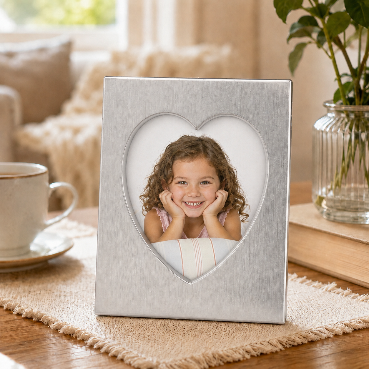 Ins‑Style Hollow Aluminum Desktop Photo Stand Frame, 3‑Inch Display Holder for Instax Mini Photos, ID Picture, Tabletop Home Decor Gift For Family, Kids