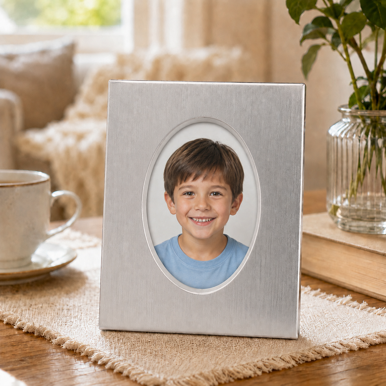 Ins‑Style Hollow Aluminum Desktop Photo Stand Frame, 3‑Inch Display Holder for Instax Mini Photos, ID Picture, Tabletop Home Decor Gift For Family, Kids