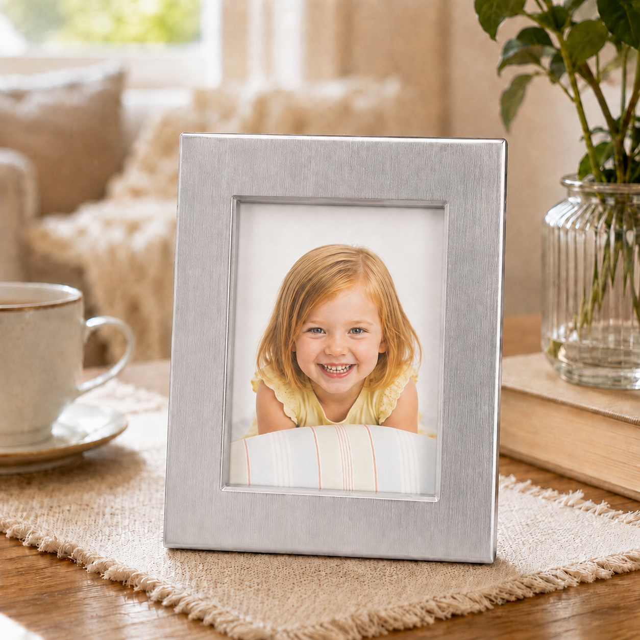 Ins‑Style Hollow Aluminum Desktop Photo Stand Frame, 3‑Inch Display Holder for Instax Mini Photos, ID Picture, Tabletop Home Decor Gift For Family, Kids