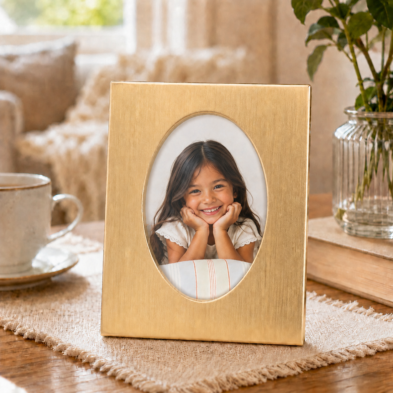 Ins‑Style Hollow Aluminum Desktop Photo Stand Frame, 3‑Inch Display Holder for Instax Mini Photos, ID Picture, Tabletop Home Decor Gift For Family, Kids