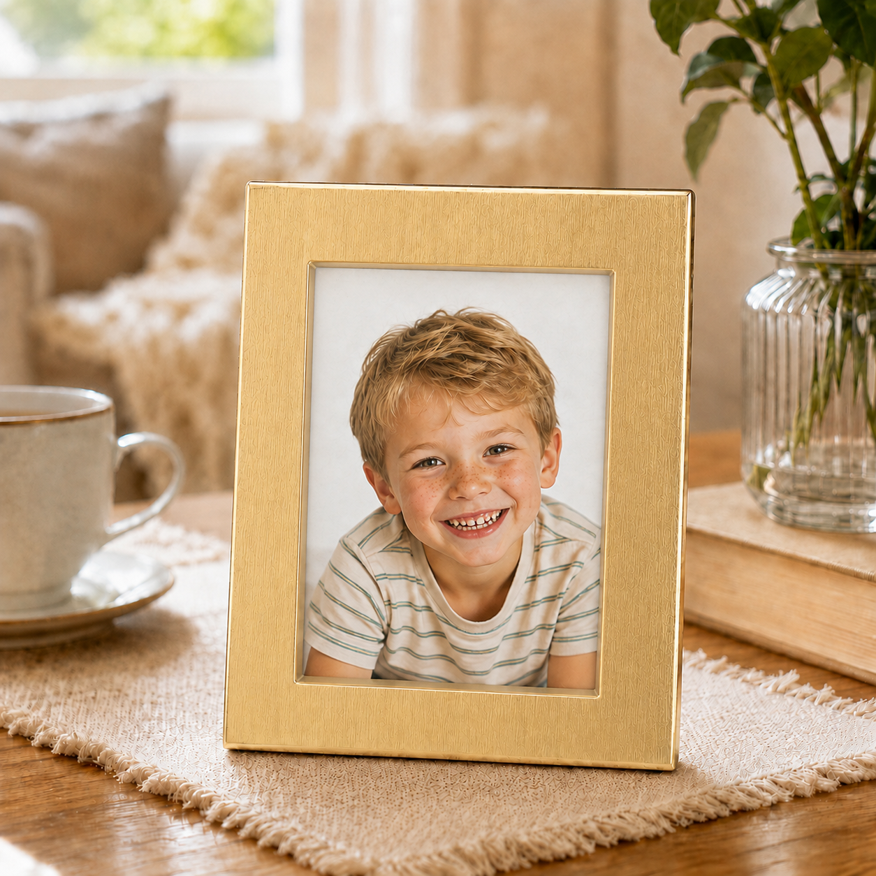 Ins‑Style Hollow Aluminum Desktop Photo Stand Frame, 3‑Inch Display Holder for Instax Mini Photos, ID Picture, Tabletop Home Decor Gift For Family, Kids