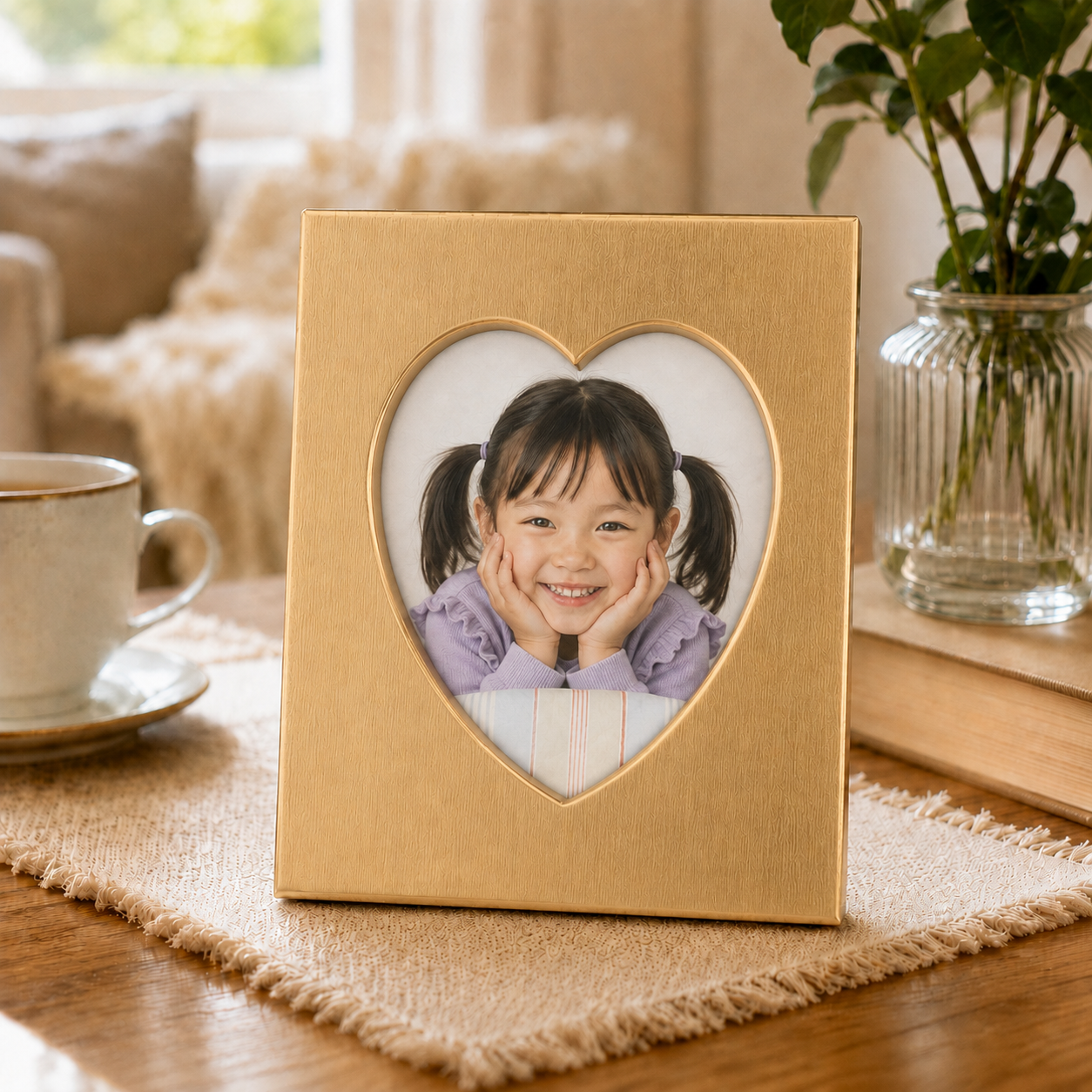 Ins‑Style Hollow Aluminum Desktop Photo Stand Frame, 3‑Inch Display Holder for Instax Mini Photos, ID Picture, Tabletop Home Decor Gift For Family, Kids