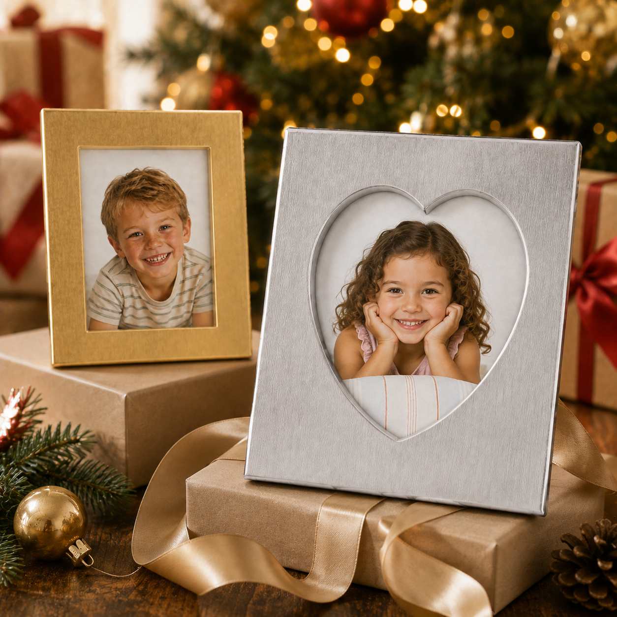 Ins‑Style Hollow Aluminum Desktop Photo Stand Frame, 3‑Inch Display Holder for Instax Mini Photos, ID Picture, Tabletop Home Decor Gift For Family, Kids