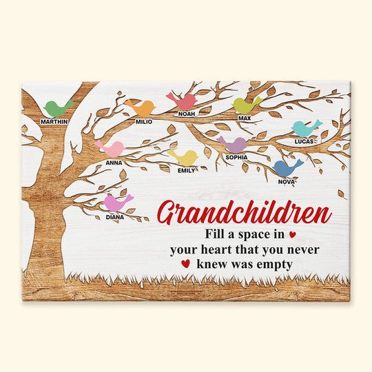 Grandchildren Fill A Space In Your Heart - Personalized Poster