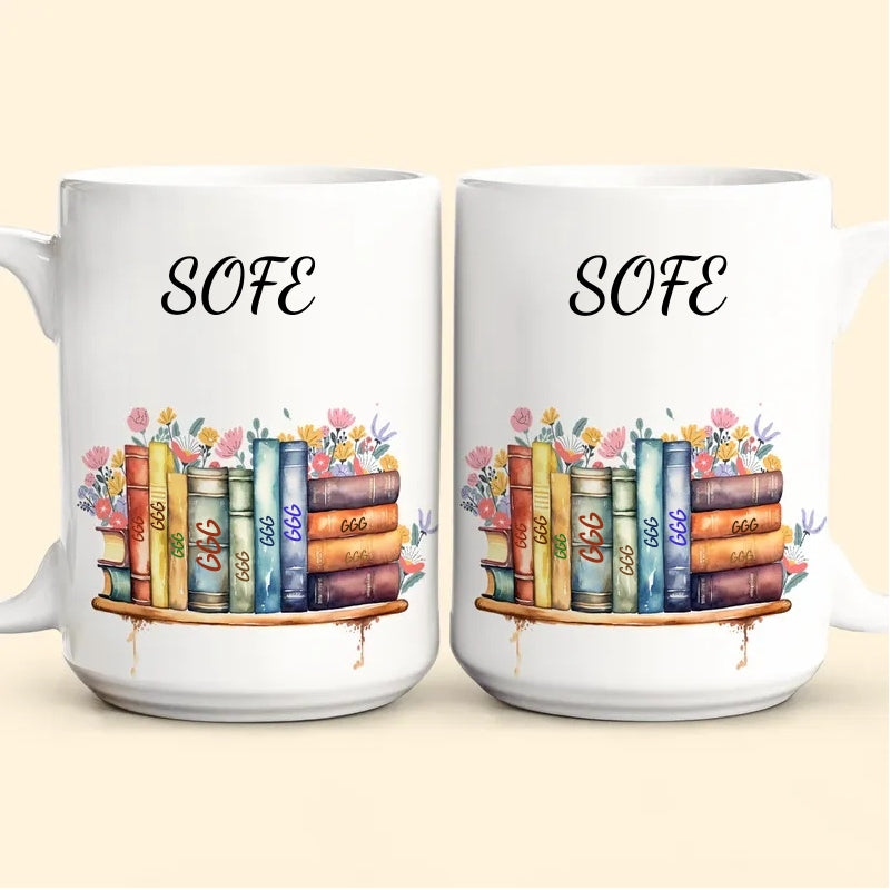 Flower Book Custom Name For Book Lovers - Personalized Mug