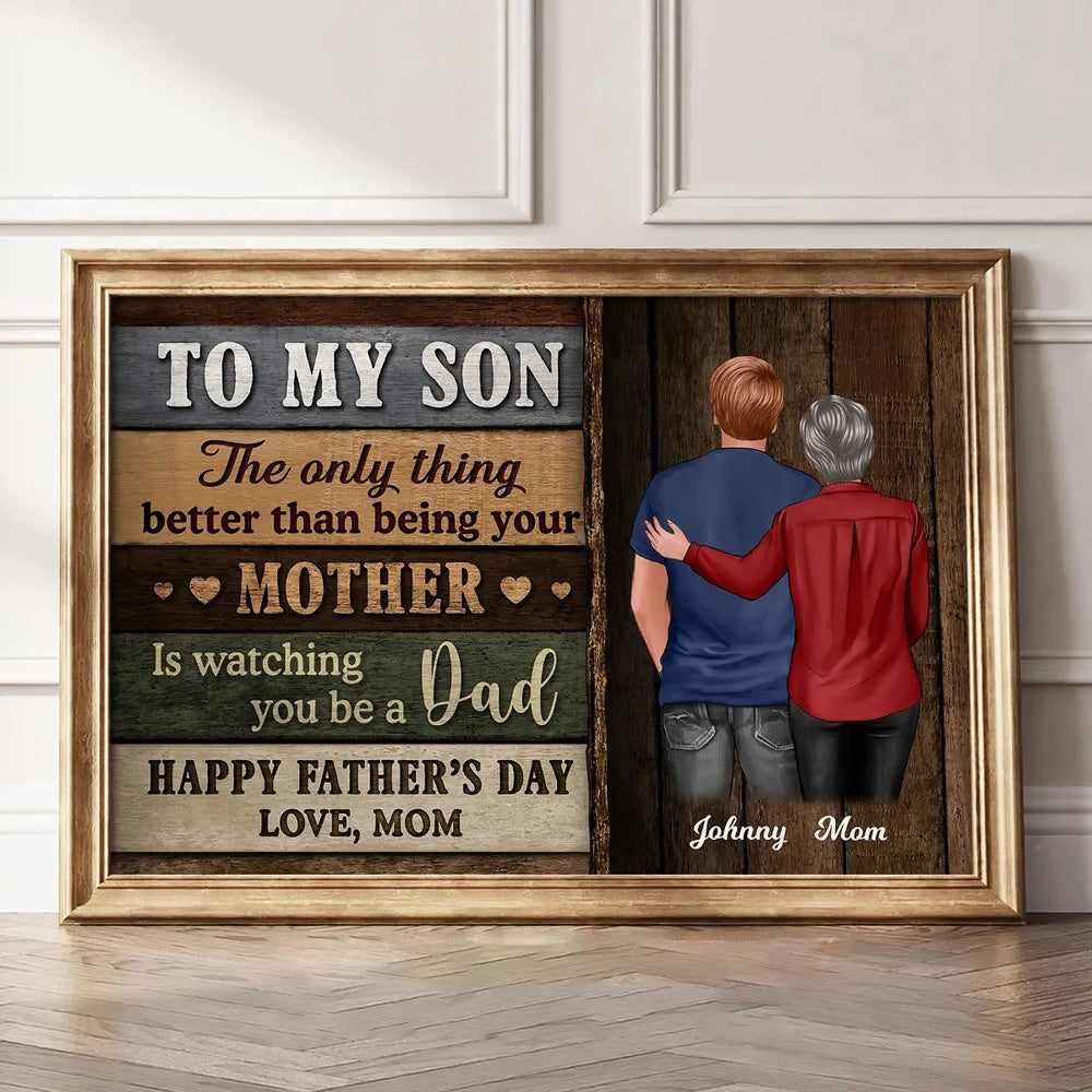 Colored Wood Pallets To My Son Happy Father's Day - Personalized Poster - Gift For Son