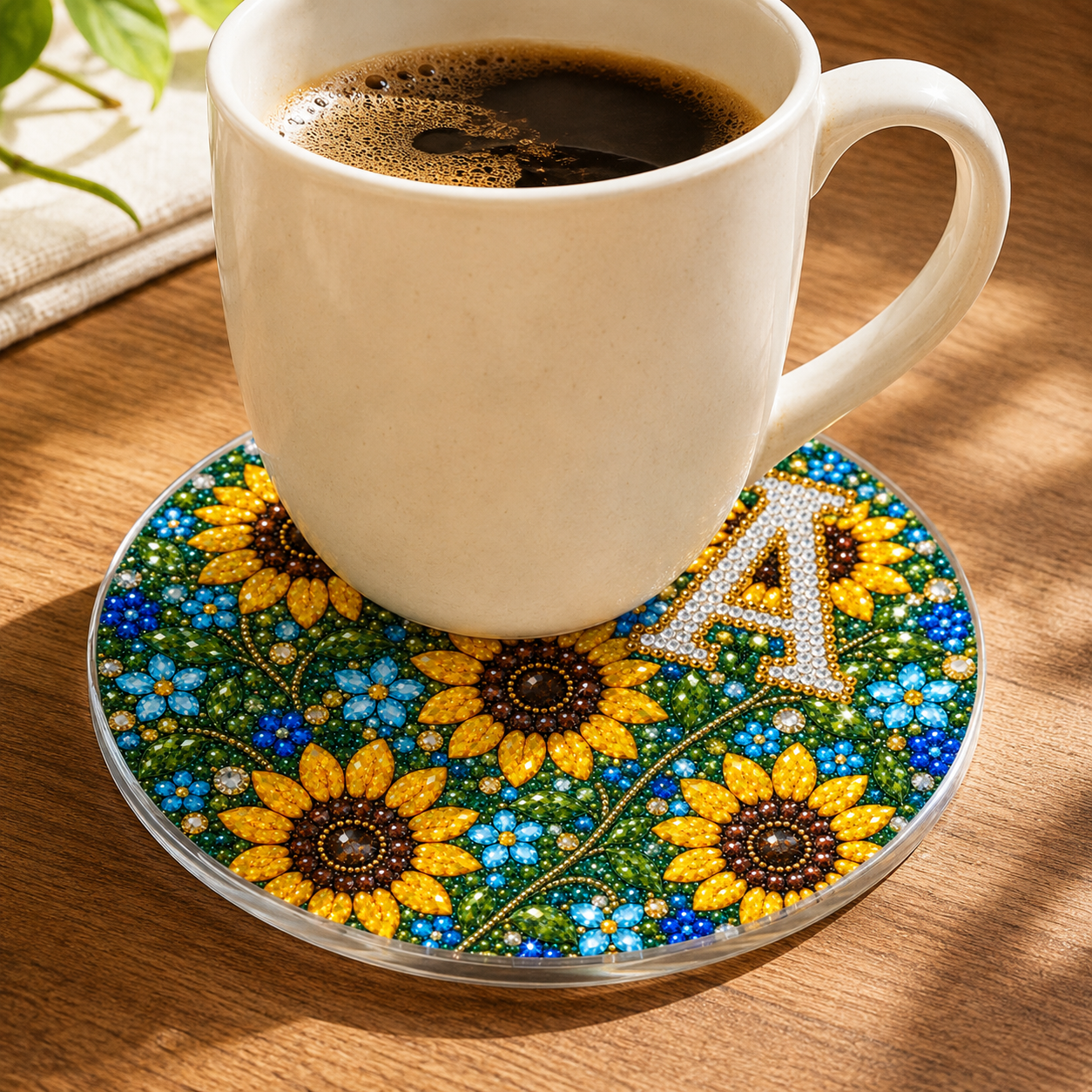 DIY Diamond Painting Coaster Set – Handmade Birth Flower Crystal Art Kit for Home & Coffee Table, Gift for Women & Craft Lovers