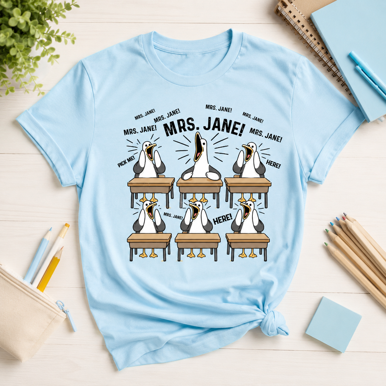 Funny Seagulls Calling Pick Me! Teacher - Personalized Name Shirt - Funny Gifts For Teachers, Appreciation Gift